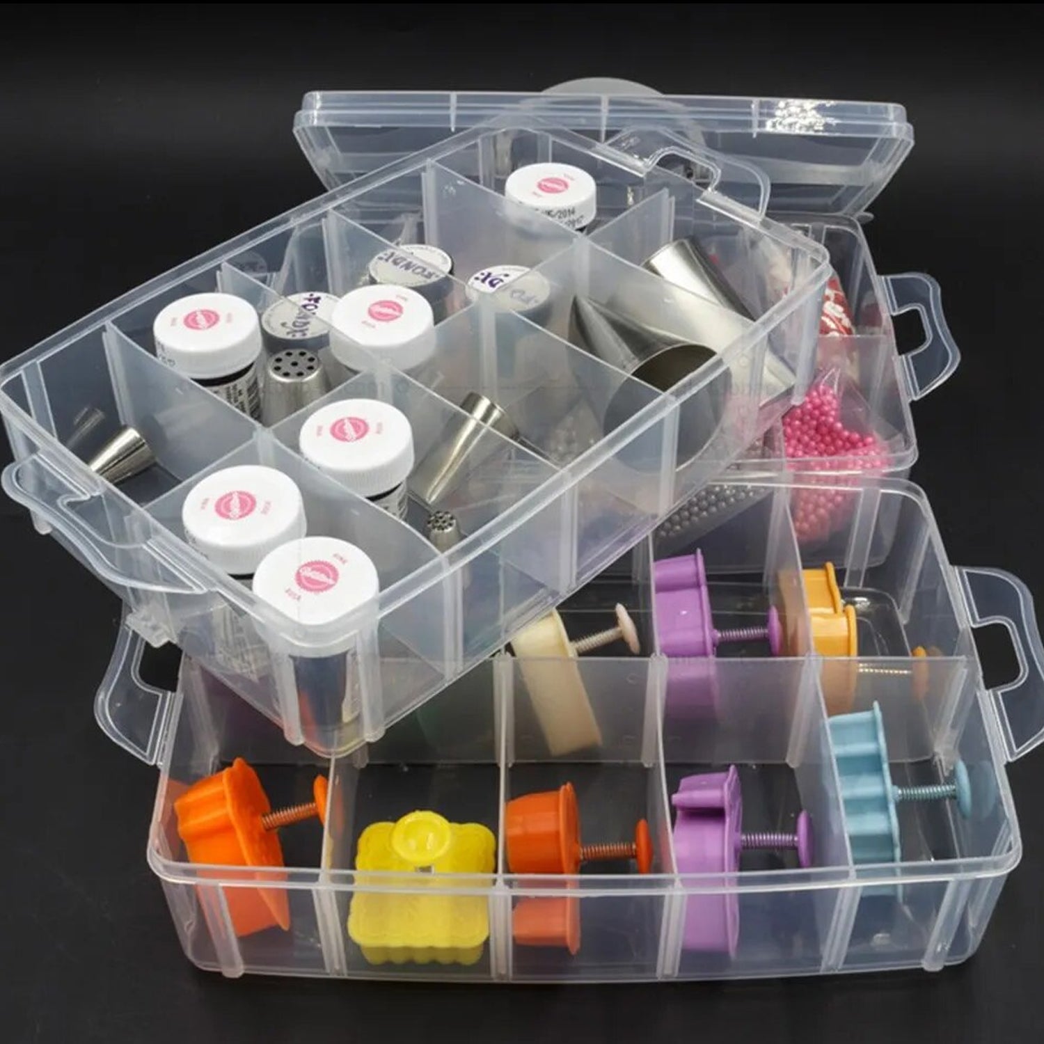 7984 18 Grid 3 layer box Clear Plastic Organizer Jewelry Storage Box with Adjustable Dividers, Transparent Organizer Box for Earring Fishing Hooks (18 Grids Plastic Storage Box) 7984 18 Grid 3 layer box Clear Plastic Organizer Jewelry Storage Box with Adjustable Dividers, Transparent Organizer Box for Earring Fishing Hooks (18 Grids Plastic Storage Box)